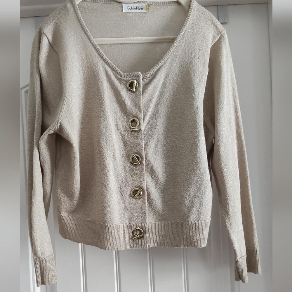 Calvin Klein gold sparkle sweater size M